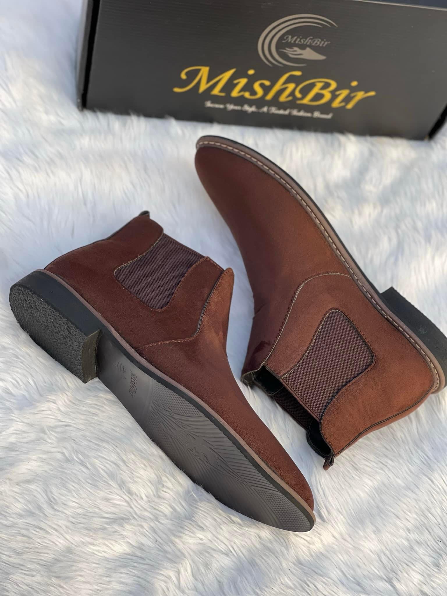 Chocolate Chelsea Boots Imported Suede Leather,Men’s Boots