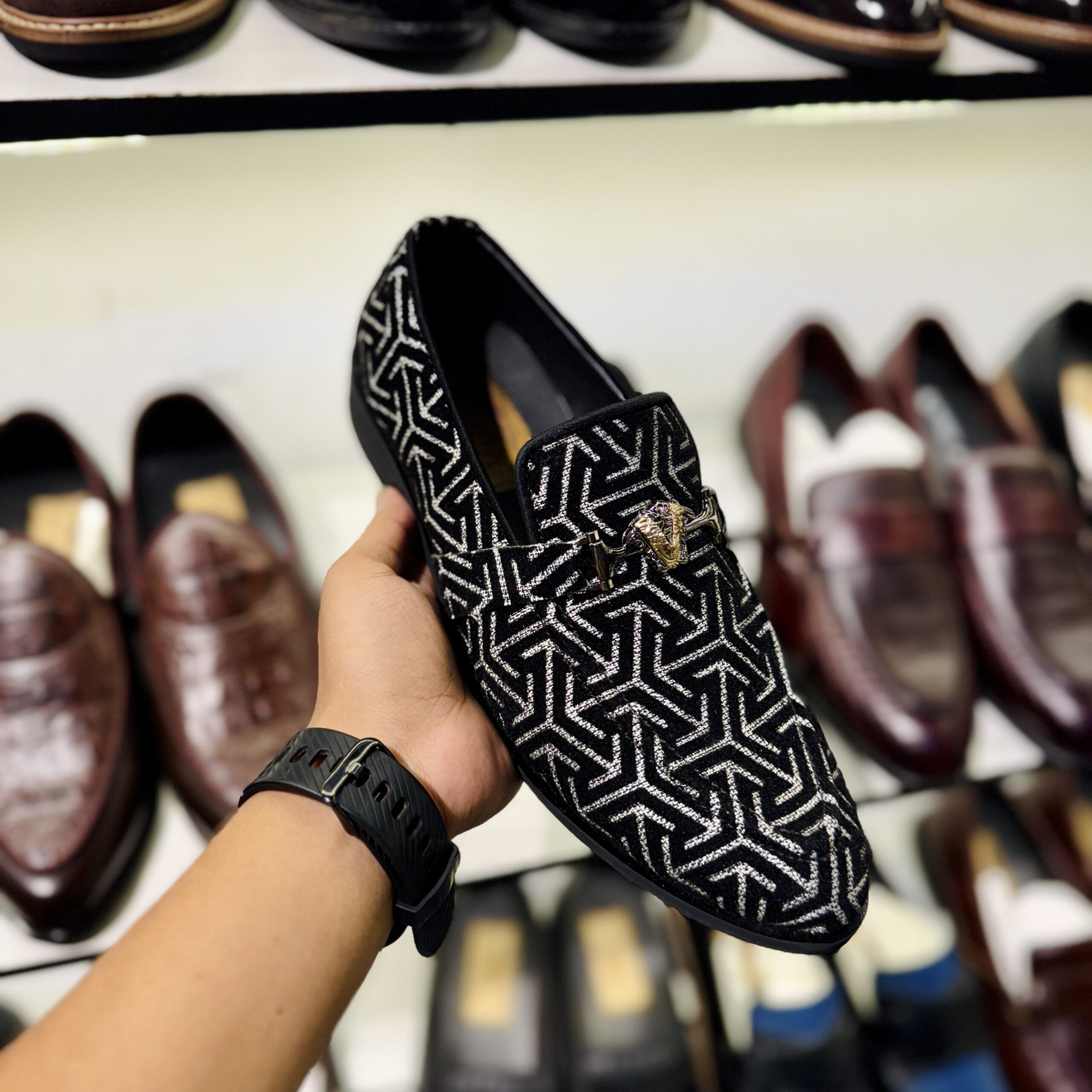 Imported Fabric Penny Shoes