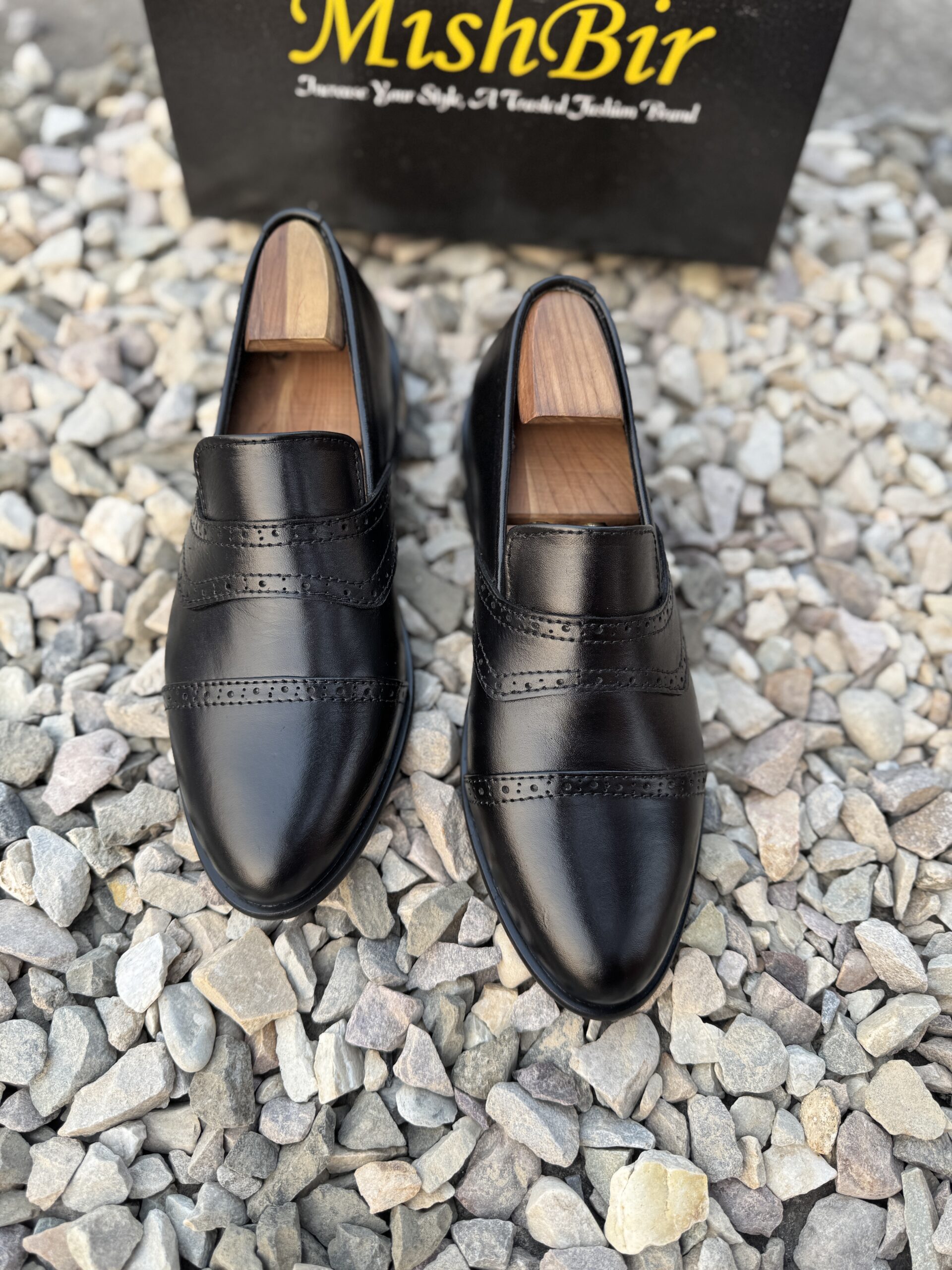 Black Punch Penny Shoe | 100% Genuine Leather - Image 4