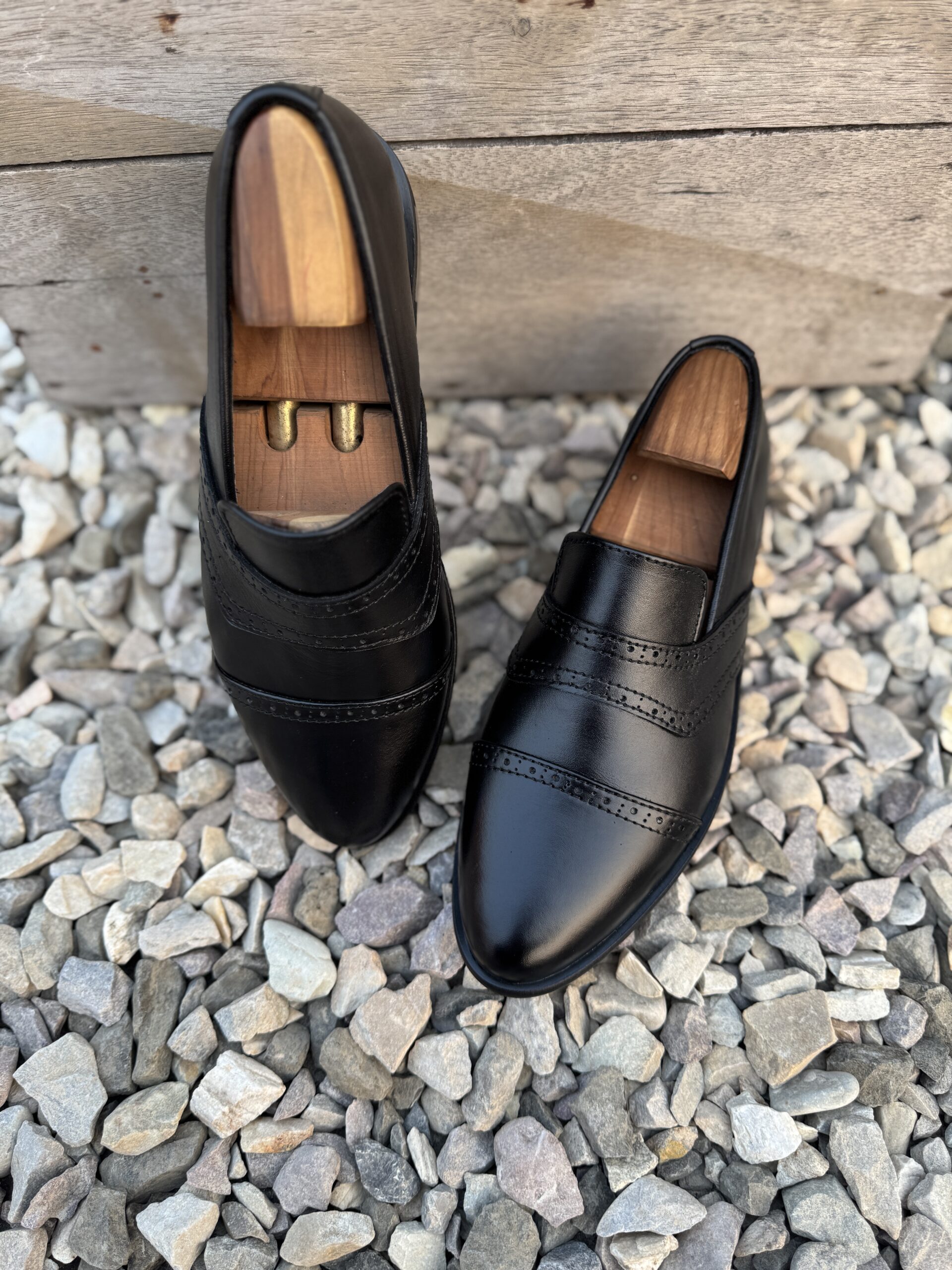 Black Punch Penny Shoe | 100% Genuine Leather - Image 2