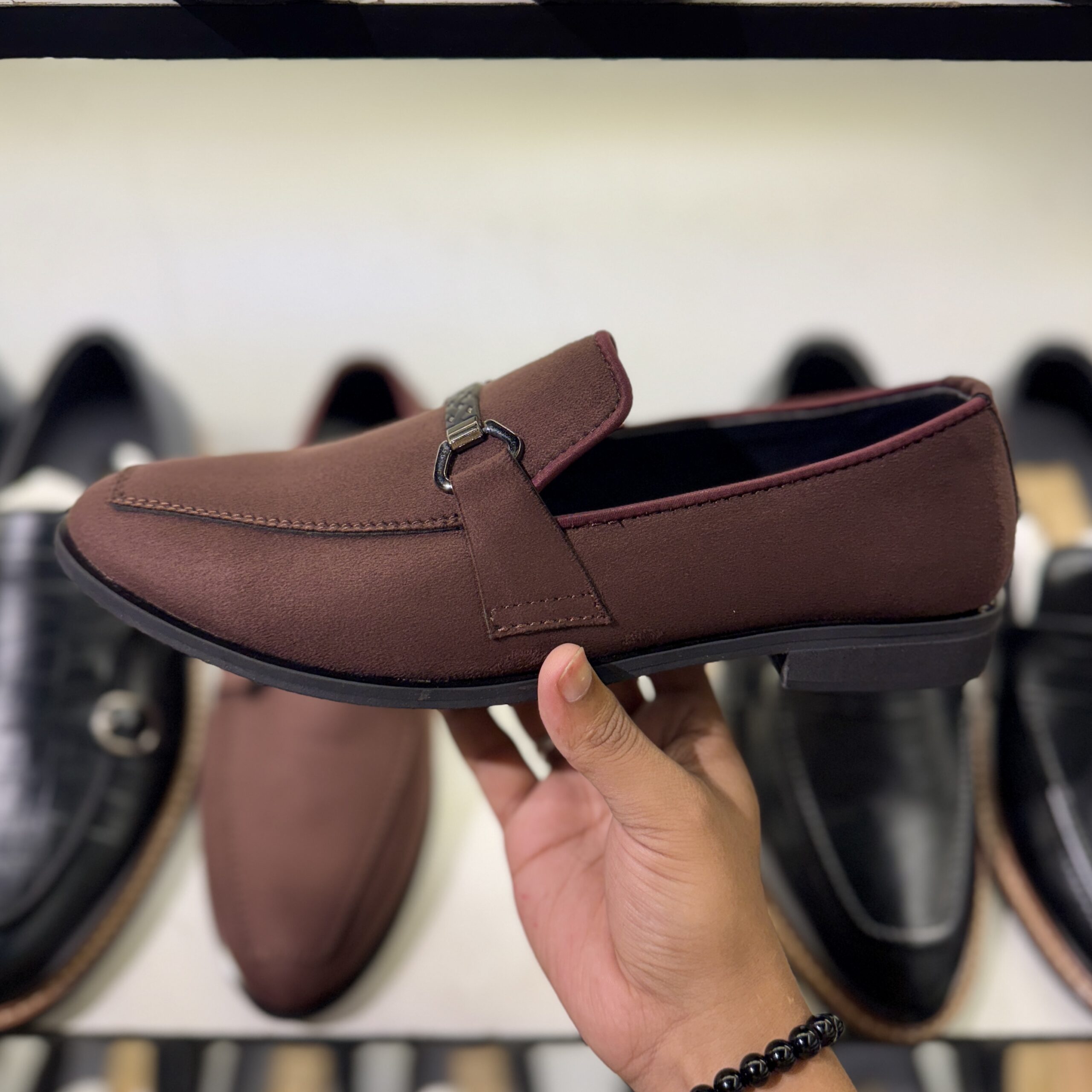 Imported Suede Chocolate S.Penny Shoes - Image 3