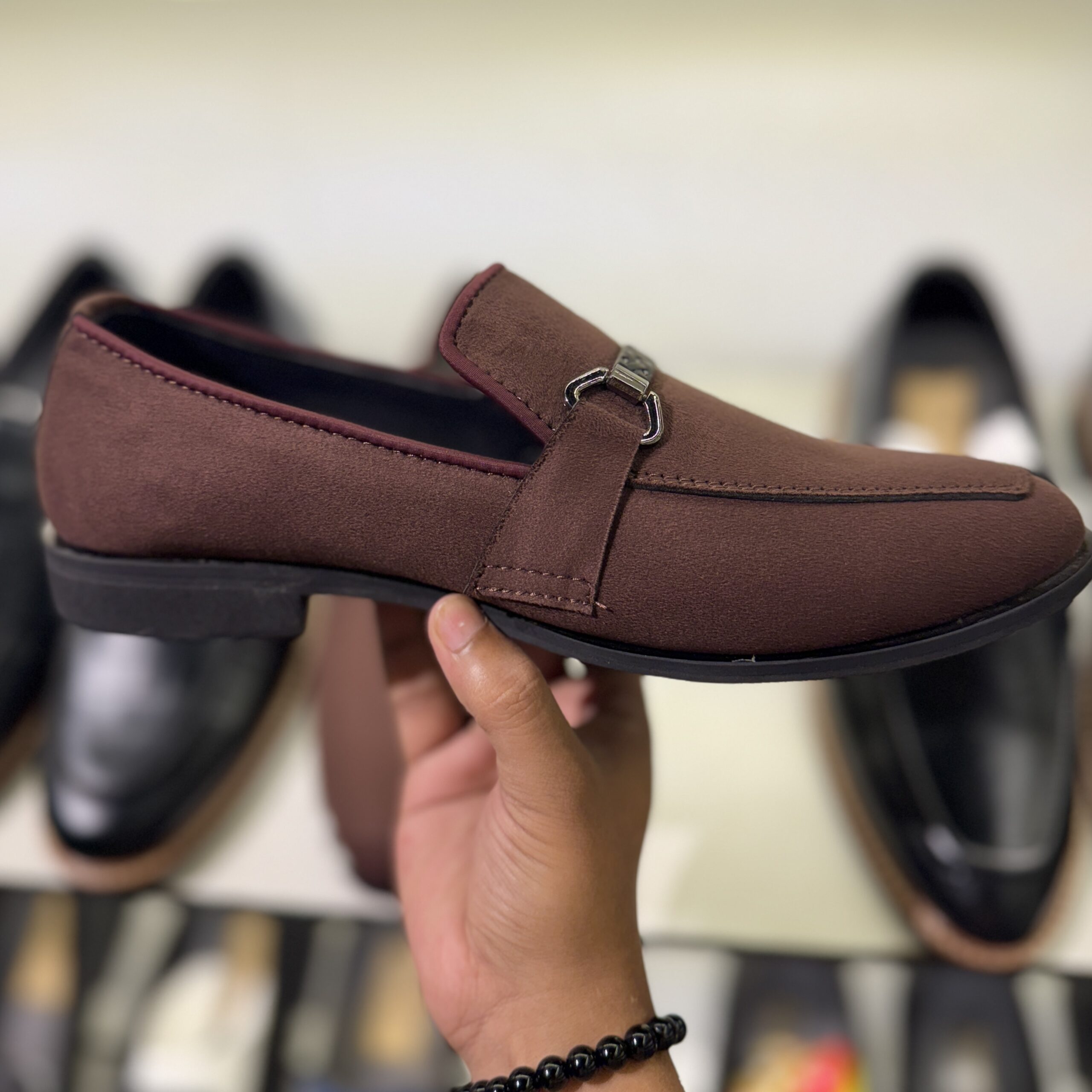 Imported Suede Chocolate S.Penny Shoes - Image 2
